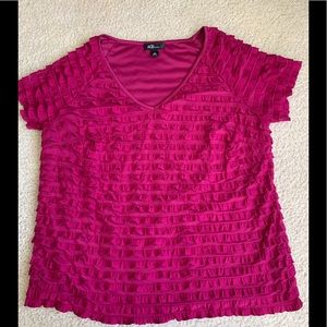 Womens Short Sleeve V Neck Blouse Sz.1X